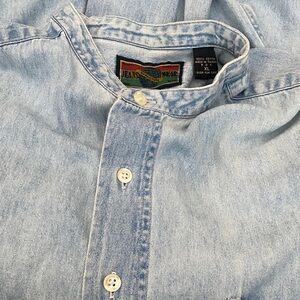 Vintage Structure Light Blue Casual Button Down Shirt